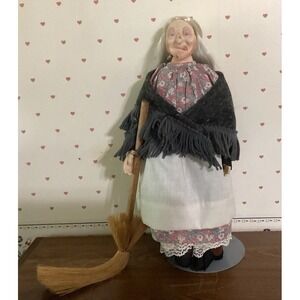 VTG Handmade Effanbee Ugly Witch Doll‎ On Stand By Faith Wick-16.5" Tall